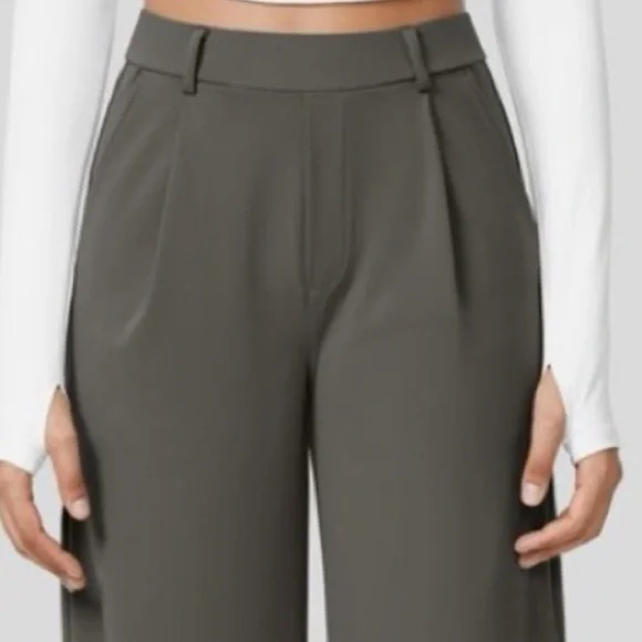 Halara High Waisted Plicated Side Pocket Straight Leg Work Pants NWT Siz… - Picture 10 of 12